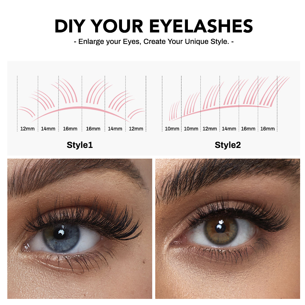 NATUHANA 20D 30D 40D 50D 60D 80D Cluster Eyelashes DIY Individual Lashes Russian Premade Volume Fan Faux Cils for Makeup Tool