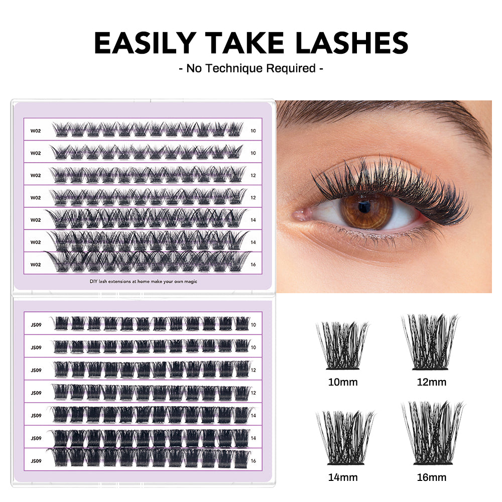 NATUHANA 20D 30D 40D 50D 60D 80D Cluster Eyelashes DIY Individual Lashes Russian Premade Volume Fan Faux Cils for Makeup Tool