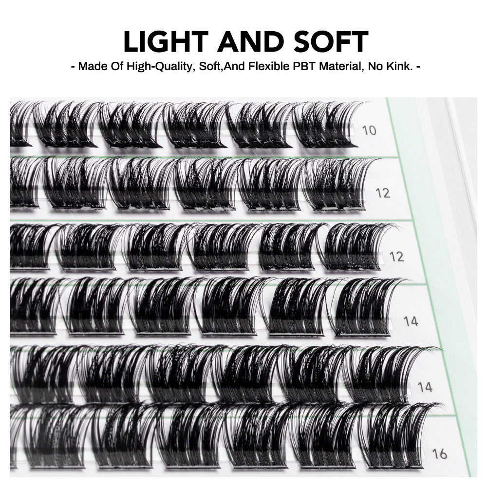 NATUHANA 20D 30D 40D 50D 60D 80D Cluster Eyelashes DIY Individual Lashes Russian Premade Volume Fan Faux Cils for Makeup Tool