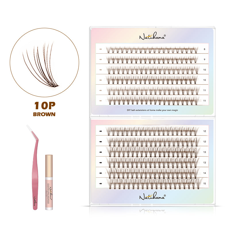 NATUHANA 20D 30D 40D 50D 60D 80D Cluster Eyelashes DIY Individual Lashes Russian Premade Volume Fan Faux Cils for Makeup Tool