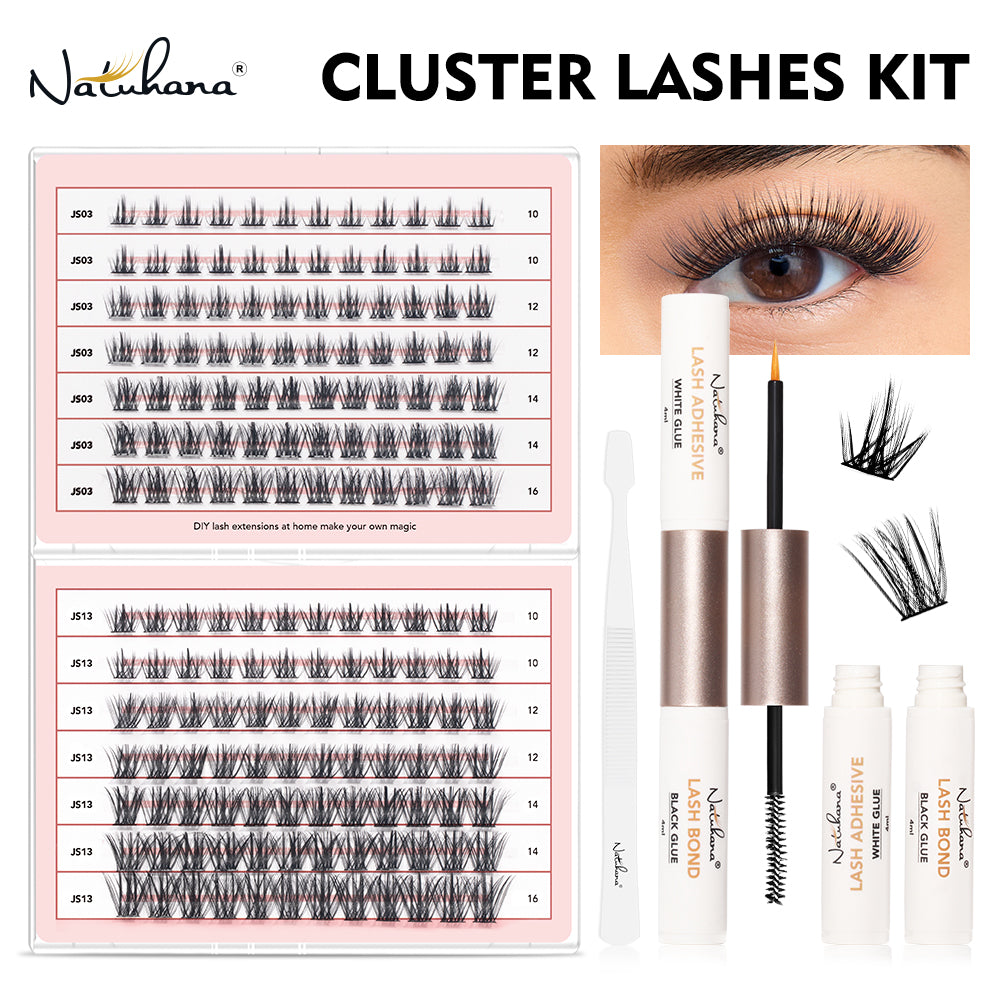 NATUHANA 20D 30D 40D 50D 60D 80D Cluster Eyelashes DIY Individual Lashes Russian Premade Volume Fan Faux Cils for Makeup Tool