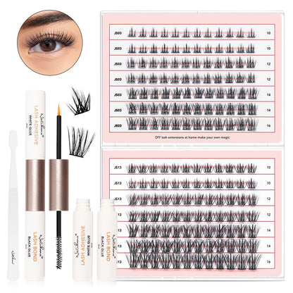 NATUHANA 20D 30D 40D 50D 60D 80D Cluster Eyelashes DIY Individual Lashes Russian Premade Volume Fan Faux Cils for Makeup Tool