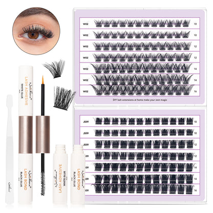 NATUHANA 20D 30D 40D 50D 60D 80D Cluster Eyelashes DIY Individual Lashes Russian Premade Volume Fan Faux Cils for Makeup Tool