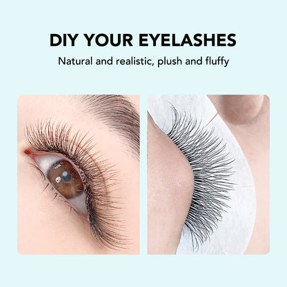 NATUHANA W-shaped 5D Camellia Premade Volume Fan Lashes 0.07mm C D Curl Lashes Natural Soft False Eyelashes for Makeup