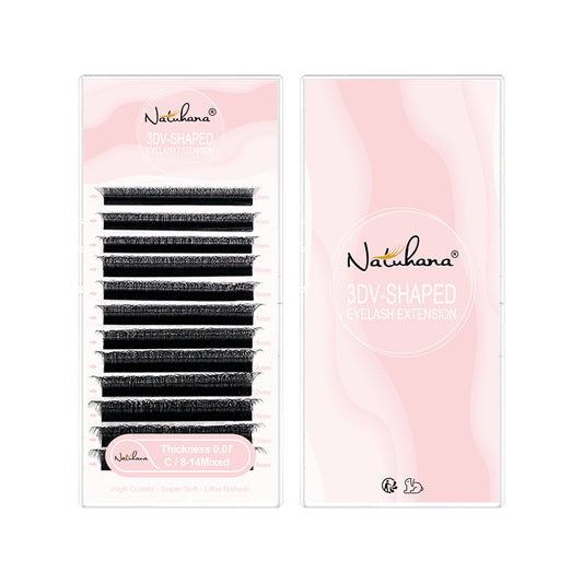 NATUHANA New 3DW Shape Eyelash Extension 3D Premade Volume Fan Lashes W Style Lashes Faux Mink Volume Lashes Korean makeup