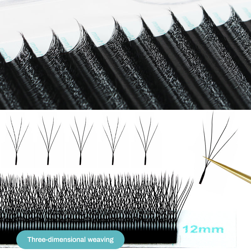 NATUHANA W-shaped 5D Camellia Premade Volume Fan Lashes 0.07mm C D Curl Lashes Natural Soft False Eyelashes for Makeup