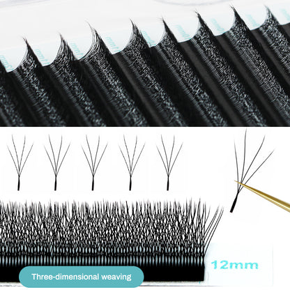 NATUHANA W-shaped 5D Camellia Premade Volume Fan Lashes 0.07mm C D Curl Lashes Natural Soft False Eyelashes for Makeup