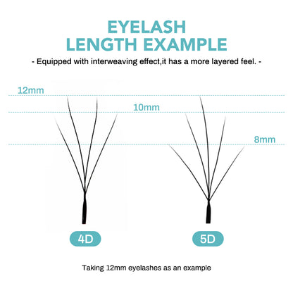NATUHANA W-shaped 5D Camellia Premade Volume Fan Lashes 0.07mm C D Curl Lashes Natural Soft False Eyelashes for Makeup