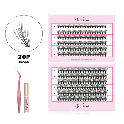 NATUHANA 20D 30D 40D 50D 60D 80D Cluster Eyelashes DIY Individual Lashes Russian Premade Volume Fan Faux Cils for Makeup Tool