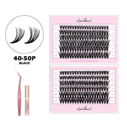NATUHANA 20D 30D 40D 50D 60D 80D Cluster Eyelashes DIY Individual Lashes Russian Premade Volume Fan Faux Cils for Makeup Tool